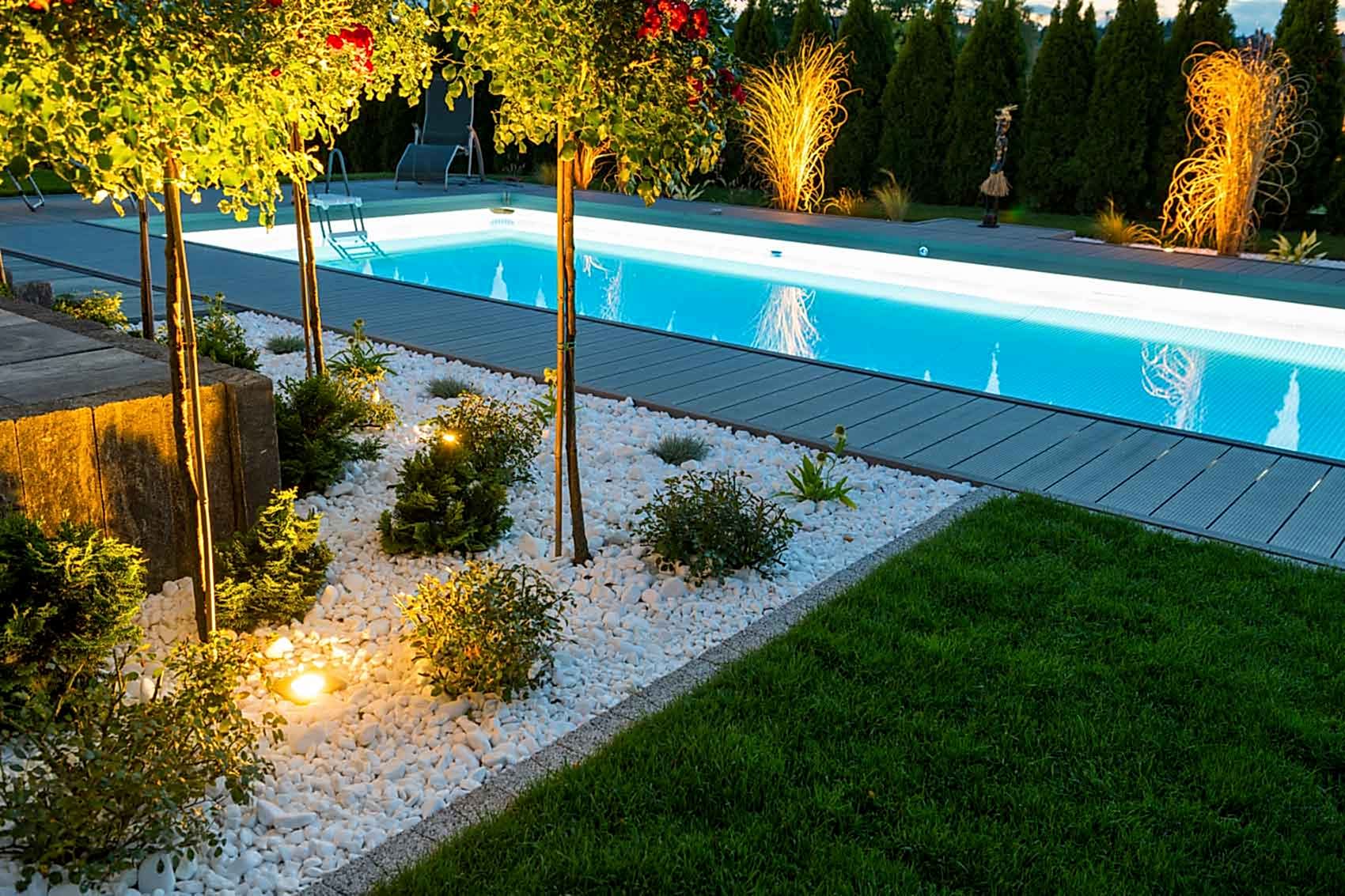 Bakı havuz projeleri için aydınlatmalı villa havuzu – Pool Mall